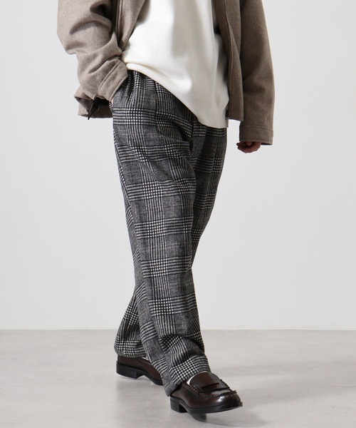 SUGGESTION(サジェッション)の「Melton wide pants / メルトン ワイドパンツ unisex(その他パンツ・メンズ・チェック/ブラック/グレイッシュベージュ・L/M)」の20枚目の写真