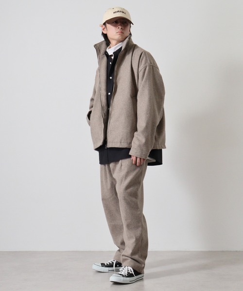 SUGGESTION(サジェッション)の「Melton wide pants / メルトン ワイドパンツ unisex(その他パンツ・メンズ・チェック/ブラック/グレイッシュベージュ・L/M)」の18枚目の写真