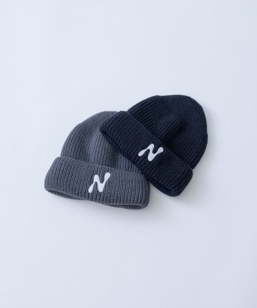 Nanmo.（ナンモ）の「ロゴニットキャップ（ニットキャップ/ビーニー・メンズ・グレー/ネイビー・ONE SIZE）」の4枚目の写真