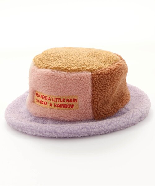 p.premier(ピードットプルミエ)の「カラーブロックボアハット(ハット・キッズ・ラベンダー/キャメル/グリーン・56/54/52/50)」の2枚目の写真