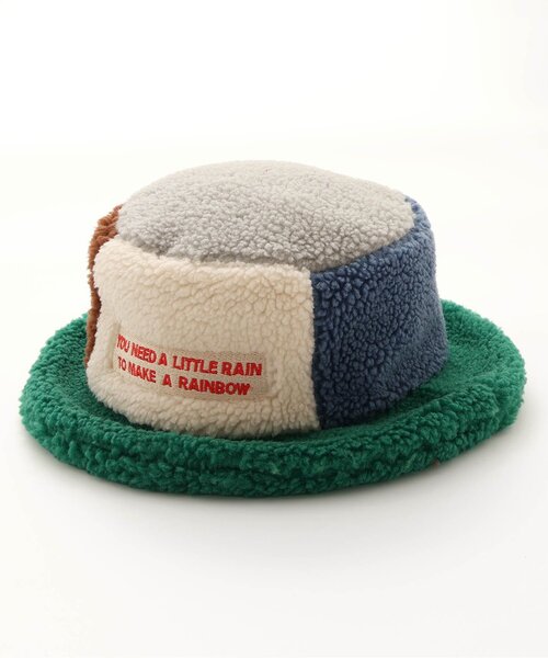 p.premier(ピードットプルミエ)の「カラーブロックボアハット(ハット・キッズ・ラベンダー/キャメル/グリーン・56/54/52/50)」の1枚目の写真