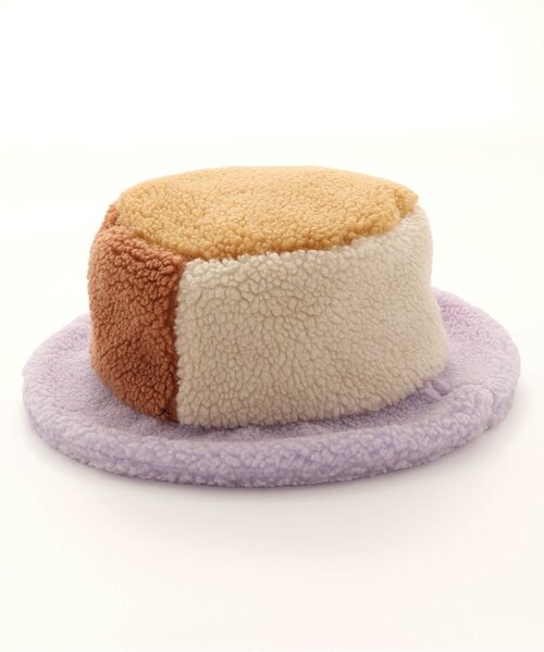 p.premier(ピードットプルミエ)の「カラーブロックボアハット(ハット・キッズ・ラベンダー/キャメル/グリーン・56/54/52/50)」の4枚目の写真