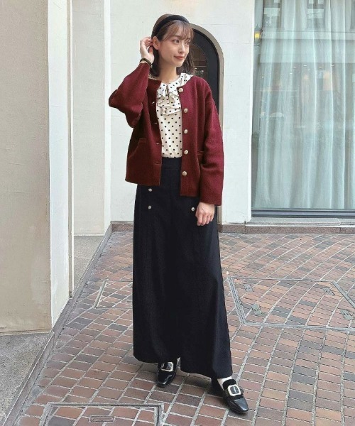 an another angelus（アンアナザーアンジェラス）の「ゴールド釦コクーンニットカーディガン/ananotherangelus（カーディガン/ボレロ・レディース・ネイビー/レッド/アイボリー・FREE）」の16枚目の写真