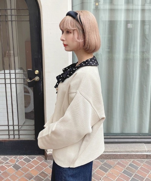 an another angelus（アンアナザーアンジェラス）の「ゴールド釦コクーンニットカーディガン/ananotherangelus（カーディガン/ボレロ・レディース・ネイビー/レッド/アイボリー・FREE）」の20枚目の写真