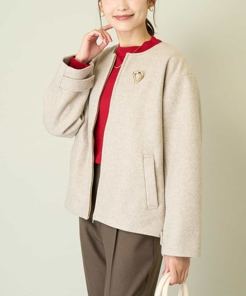 【セール】ノーカラーコクーンジャケット（ノーカラージャケット）｜a.v.v（アーヴェヴェ）