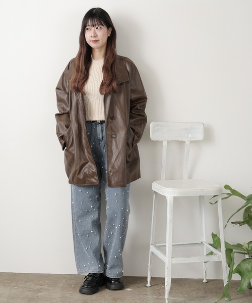 MOTORモーター　初期カーコート/レザージャケットSサイズ　希少なブラウン ロッキーモンロー Rocky Monroe カーコート ミドル丈 アウター メンズ