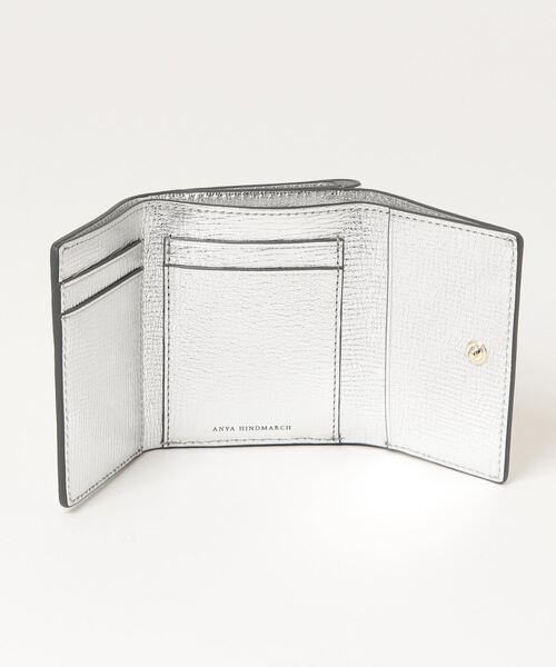 ANYA HINDMARCH(アニヤハインドマーチ)の「ANYA HINDMARCH Mini Trifold Eyes in Silver Metallic Capra アニヤハインドマーチ アイズ ミニ トライフォールド ウォレット(財布・レディース・シルバー・FREE)」の12枚目の写真