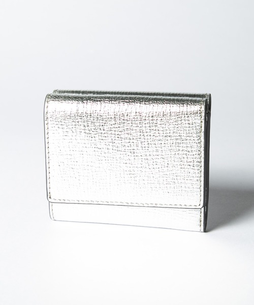 ANYA HINDMARCH(アニヤハインドマーチ)の「ANYA HINDMARCH Mini Trifold Eyes in Silver Metallic Capra アニヤハインドマーチ アイズ ミニ トライフォールド ウォレット(財布・レディース・シルバー・FREE)」の4枚目の写真