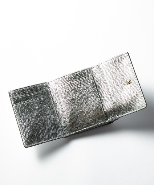 ANYA HINDMARCH(アニヤハインドマーチ)の「ANYA HINDMARCH Mini Trifold Eyes in Silver Metallic Capra アニヤハインドマーチ アイズ ミニ トライフォールド ウォレット(財布・レディース・シルバー・FREE)」の8枚目の写真