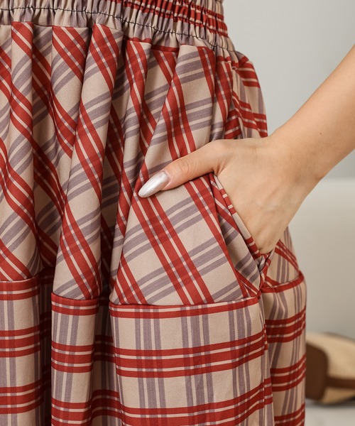 グリードインターナショナル　チェック柄キャミソールロングワンピース グリードインターナショナル チェック柄キャミソールロング