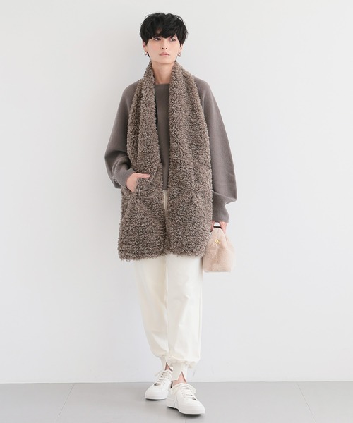 HELEN MOORE（ヘレンムーア）の「BARNYARDSTORM /  【スタイリスト若狭恵美さんご紹介アイテム】ヘレンムーアボアマフラー（ストール/ショール・レディース・ブラウン・FREE）」の9枚目の写真