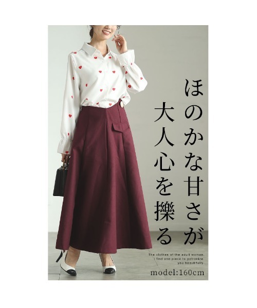 Sawa a la mode(サワアラモード)の「ミニハート柄キャンディースリーブブラウス(シャツ/ブラウス・レディース・ホワイト/ブラック・FREE)」の4枚目の写真