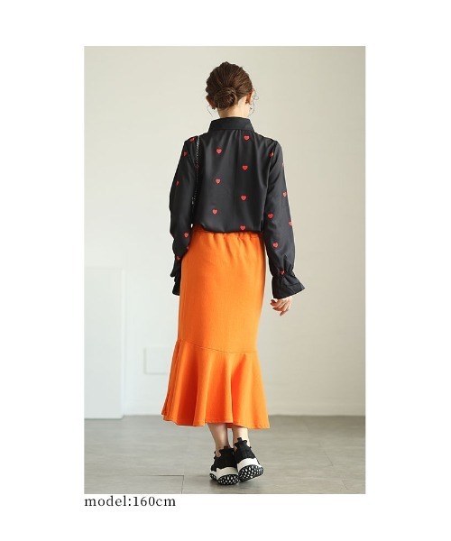 Sawa a la mode(サワアラモード)の「ミニハート柄キャンディースリーブブラウス(シャツ/ブラウス・レディース・ホワイト/ブラック・FREE)」の15枚目の写真