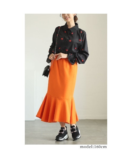 Sawa a la mode(サワアラモード)の「ミニハート柄キャンディースリーブブラウス(シャツ/ブラウス・レディース・ホワイト/ブラック・FREE)」の19枚目の写真