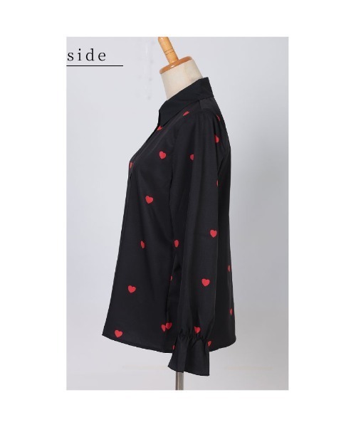 Sawa a la mode(サワアラモード)の「ミニハート柄キャンディースリーブブラウス(シャツ/ブラウス・レディース・ホワイト/ブラック・FREE)」の22枚目の写真