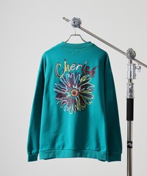 ATELANE 刺繍クルーネックスウェット/フラワー、トラ