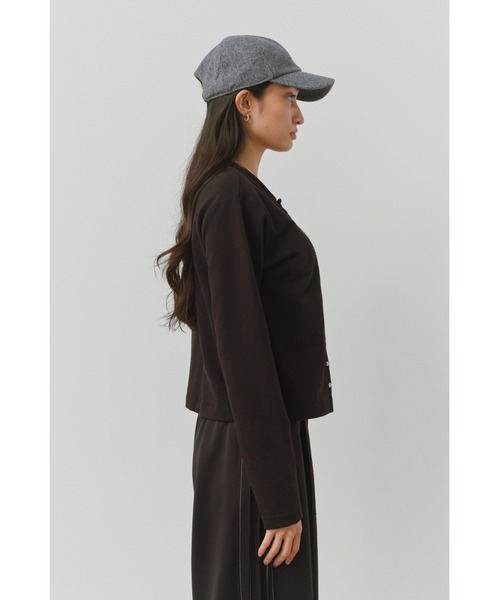 ALEXIA STAM（アリシアスタン）の「Layered Snap Cardigan /レイヤードカーディガン（カーディガン/ボレロ・レディース・ブラック/グレー/レッド・FREE）」の11枚目の写真