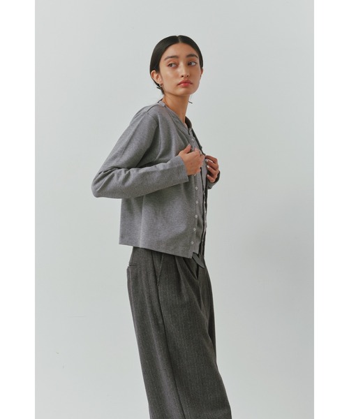 ALEXIA STAM（アリシアスタン）の「Layered Snap Cardigan /レイヤードカーディガン（カーディガン/ボレロ・レディース・ブラック/グレー/レッド・FREE）」の18枚目の写真