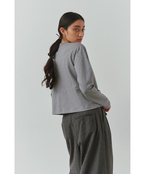 ALEXIA STAM（アリシアスタン）の「Layered Snap Cardigan /レイヤードカーディガン（カーディガン/ボレロ・レディース・ブラック/グレー/レッド・FREE）」の20枚目の写真