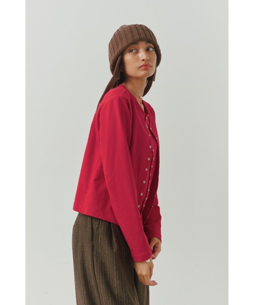 カーディガン Layered Snap Cardigan /レイヤードカーディガン レディース セール】Layered Snap Cardigan /レイヤードカーディガン