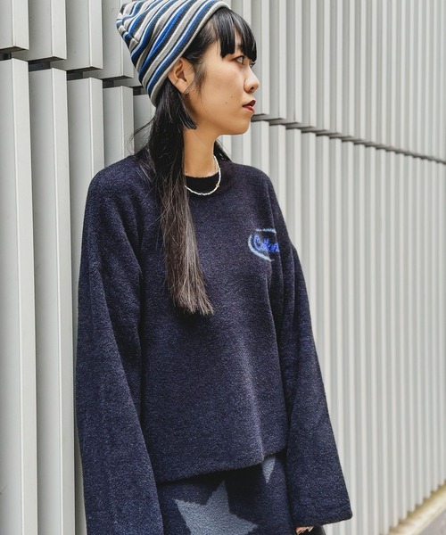 niko and...（ニコアンド）の「[MODE NORM CORE]ミニフェザージャガートプルオーバー（ニット/セーター・レディース・ネイビー/ブラウン/ブラック・FREE）」の4枚目の写真