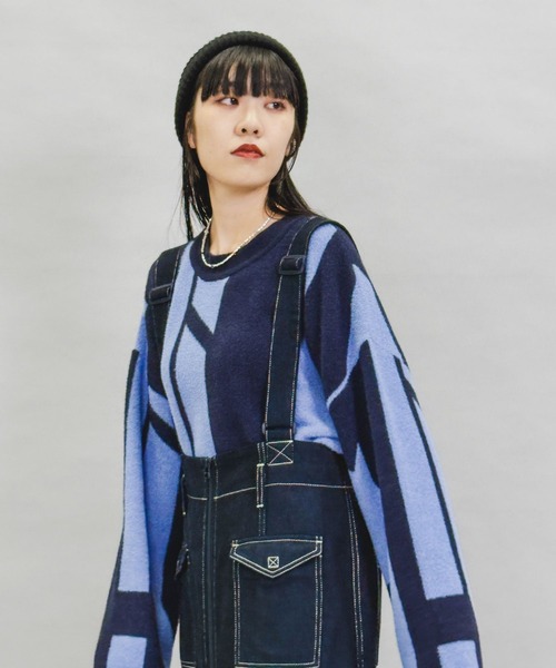 niko and...（ニコアンド）の「[MODE NORM CORE]ミニフェザージャガートプルオーバー（ニット/セーター・レディース・ネイビー/ブラウン/ブラック・FREE）」の11枚目の写真