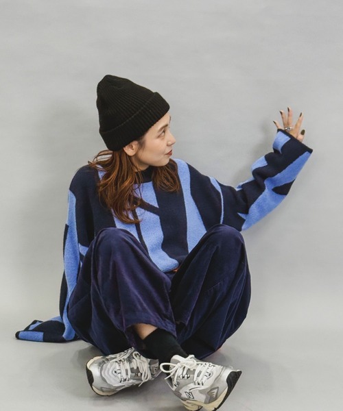 niko and...（ニコアンド）の「[MODE NORM CORE]ミニフェザージャガートプルオーバー（ニット/セーター・レディース・ネイビー/ブラウン/ブラック・FREE）」の12枚目の写真