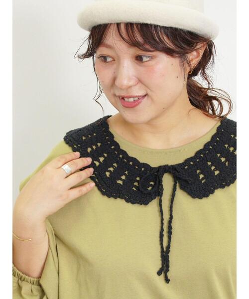 Samansa Mos2（サマンサ モスモス）の「取り外し配色襟付きカットソー（Tシャツ/カットソー・レディース・グリーン/ブラック/キナリ・F）」の3枚目の写真