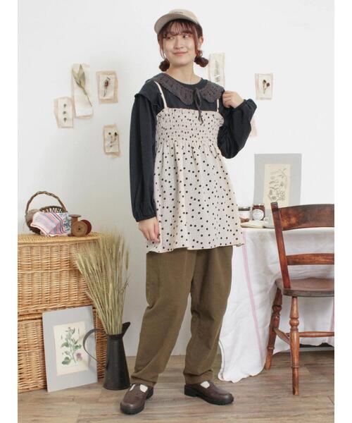 今年人気のブランド品や セール】取り外し配色襟付きカットソー（Tシャツ/カットソー トップス