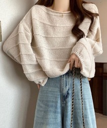 ボリュームスリーブショート丈ニット