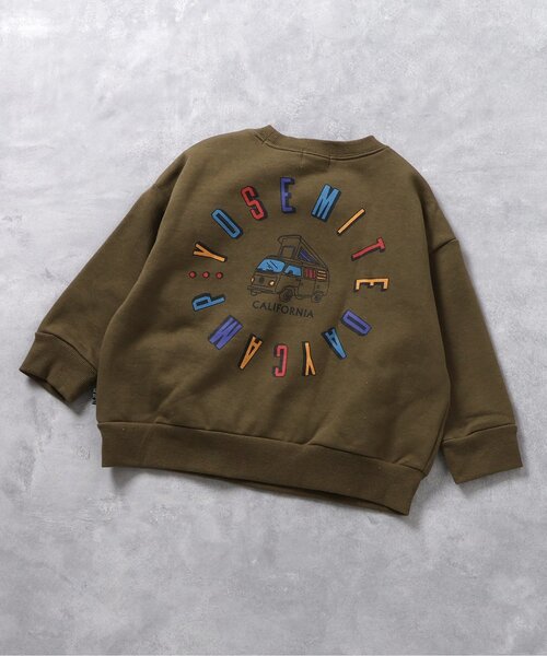 F.O.KIDS（エフオーキッズ）の「カラバリグラフィックトレーナー（スウェット・キッズ・ブラック/カーキ/ブルー/グレー/キナリ/パープル/キャメル/レインボー/ライム/レッド・80/90/100/110/120/130/140/150）」の4枚目の写真