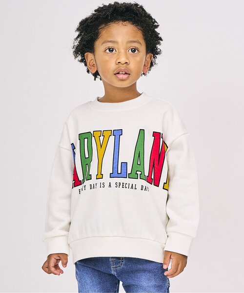 F.O.KIDS（エフオーキッズ）の「カラバリグラフィックトレーナー（スウェット・キッズ・ブラック/カーキ/ブルー/グレー/キナリ/パープル/キャメル/レインボー/ライム/レッド・80/90/100/110/120/130/140/150）」の2枚目の写真