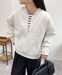 fredy emue | FR刺繍裏毛ハーフZIP スウェット(スウェット)