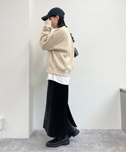 fredy emue（フレディエミュ）の「FR刺繍裏毛ハーフZIP スウェット（スウェット・レディース・チャコールグレー/ピンク/ライトグレー/ベージュ・38）」の7枚目の写真