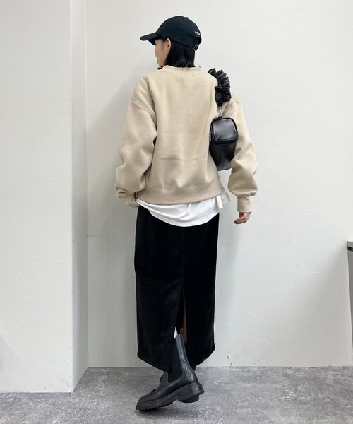 fredy emue（フレディエミュ）の「FR刺繍裏毛ハーフZIP スウェット（スウェット・レディース・チャコールグレー/ピンク/ライトグレー/ベージュ・38）」の8枚目の写真