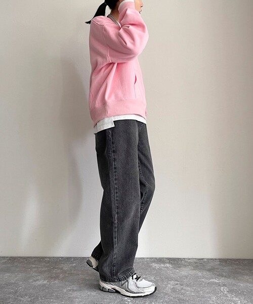 fredy emue（フレディエミュ）の「FR刺繍裏毛ハーフZIP スウェット（スウェット・レディース・チャコールグレー/ピンク/ライトグレー/ベージュ・38）」の15枚目の写真