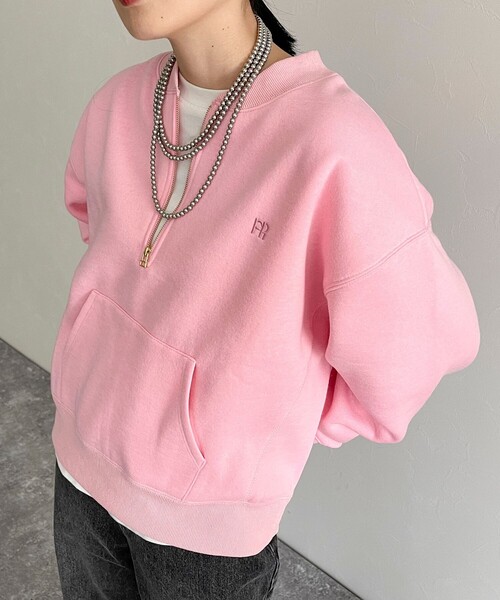 fredy emue（フレディエミュ）の「FR刺繍裏毛ハーフZIP スウェット（スウェット・レディース・チャコールグレー/ピンク/ライトグレー/ベージュ・38）」の22枚目の写真
