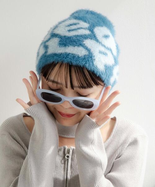 WEGO（ウィゴー）の「WEGO/シャギーロゴニットワッチ（ニットキャップ/ビーニー・レディース・ピンク/ブラック/ブルー・FREE）」の9枚目の写真