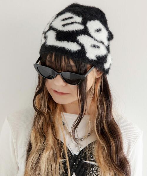 WEGO（ウィゴー）の「WEGO/シャギーロゴニットワッチ（ニットキャップ/ビーニー・レディース・ピンク/ブラック/ブルー・FREE）」の8枚目の写真