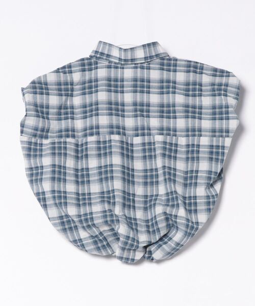 NINA RICCI プルオーバーブラウス　チェニック　チェック　シャツ z-WJSI0074_W-1.jpg