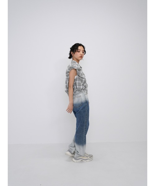 Enewd nina（エニュードニーナ）の「【ZOZO限定】ボリューム チェック シャツ ブラウス ノースリーブ（シャツ/ブラウス・レディース・グレー・FREE）」の20枚目の写真