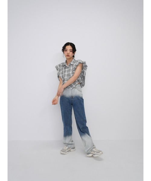 Enewd nina（エニュードニーナ）の「【ZOZO限定】ボリューム チェック シャツ ブラウス ノースリーブ（シャツ/ブラウス・レディース・グレー・FREE）」の17枚目の写真