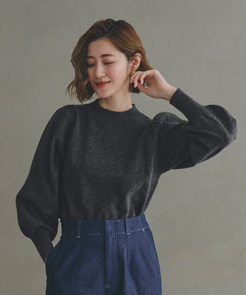 セール】ウールブレンドボリュームスリーブニット（ニット/セーター  
