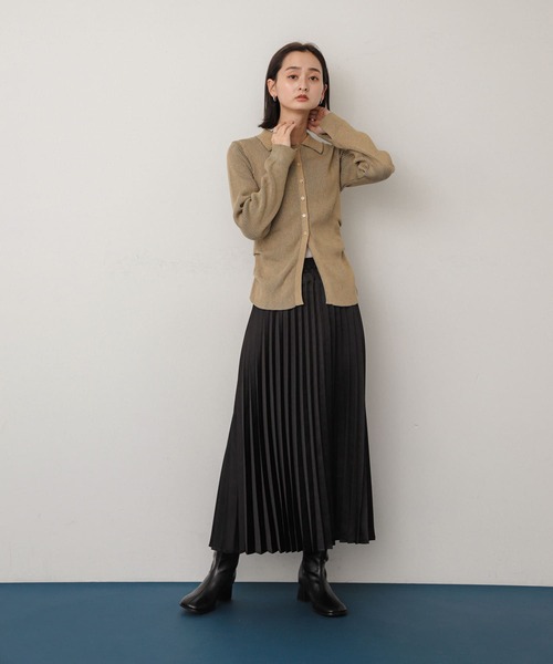 SENSE OF PLACE by URBAN RESEARCH（センスオブプレイスバイアーバンリサーチ）の「グロッシープリーツスカート（スカート・レディース・ブラック/シルバー/ゴールド・ONE）」の7枚目の写真