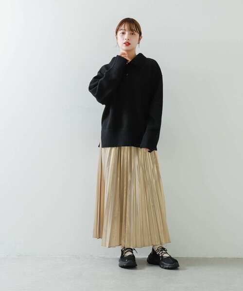 SENSE OF PLACE by URBAN RESEARCH（センスオブプレイスバイアーバンリサーチ）の「グロッシープリーツスカート（スカート・レディース・ブラック/シルバー/ゴールド・ONE）」の12枚目の写真