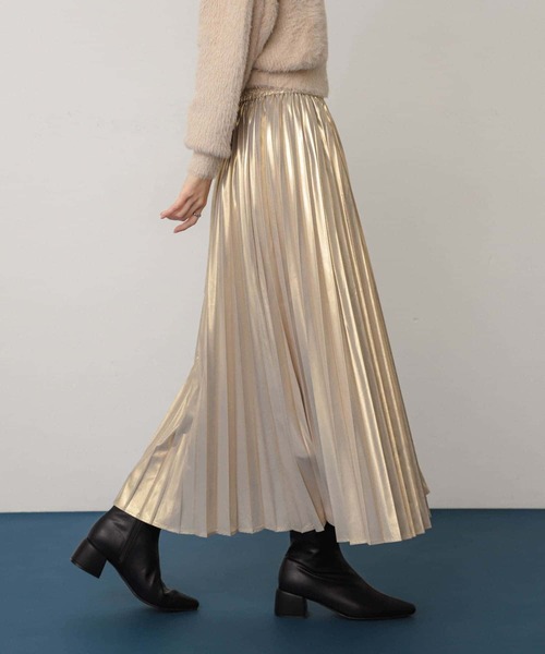SENSE OF PLACE by URBAN RESEARCH（センスオブプレイスバイアーバンリサーチ）の「グロッシープリーツスカート（スカート・レディース・ブラック/シルバー/ゴールド・ONE）」の13枚目の写真