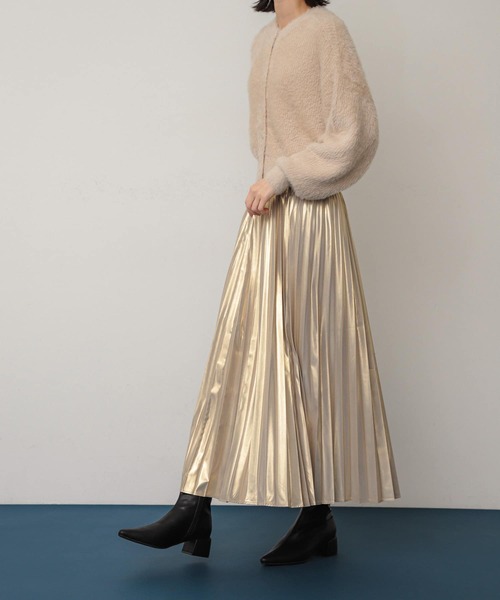 SENSE OF PLACE by URBAN RESEARCH（センスオブプレイスバイアーバンリサーチ）の「グロッシープリーツスカート（スカート・レディース・ブラック/シルバー/ゴールド・ONE）」の16枚目の写真