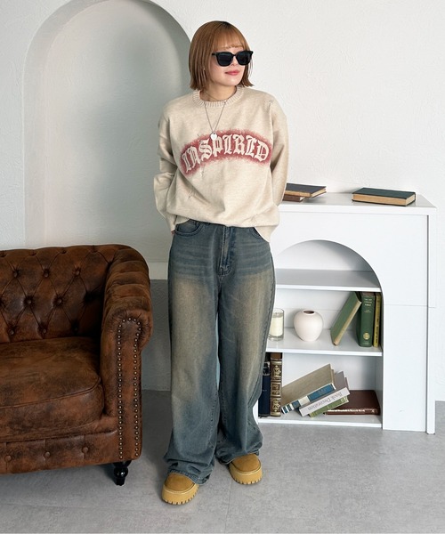 sedacle(セダクル)の「ダメージ加工ニット(ニット/セーター・メンズ・イエロー/ネイビー/ブラック/アイボリー・SMALL/MEDIUM/LARGE)」の8枚目の写真