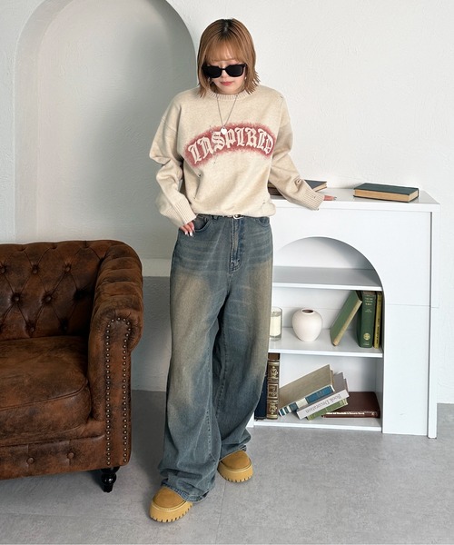 sedacle(セダクル)の「ダメージ加工ニット(ニット/セーター・メンズ・イエロー/ネイビー/ブラック/アイボリー・SMALL/MEDIUM/LARGE)」の9枚目の写真