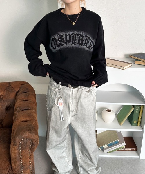 sedacle(セダクル)の「ダメージ加工ニット(ニット/セーター・メンズ・イエロー/ネイビー/ブラック/アイボリー・SMALL/MEDIUM/LARGE)」の11枚目の写真